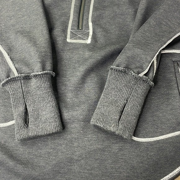 Free People Movement Mountain Dreamin’ Reversible Sweatshirt Grey Ivory M/L - Picture 8 of 15